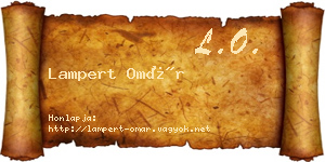 Lampert Omár névjegykártya